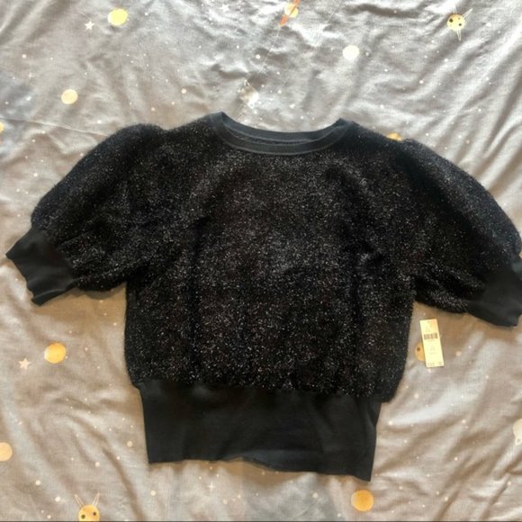 NWT Maeve Black Pamela Tinsel Shimmer Sweater - Picture 5 of 10